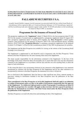 Palladium Securities 1 Sa
