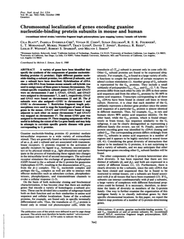 Chromosomal Localization of Genes Encoding Guanine Nucleotide