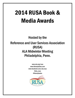 2014 RUSA Book & Media Awards