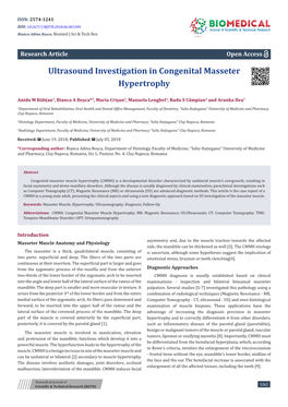 Ultrasound Investigation in Congenital Masseter Hypertrophy