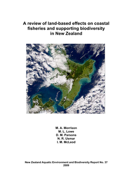 Land-Based Effects on Coastal Fisheries and Supporting Biodiversity in New Zealand