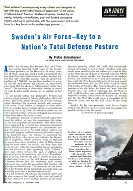 AIR FORCE Sweden's Air Force—Key to a Nation's Total Defense Posture