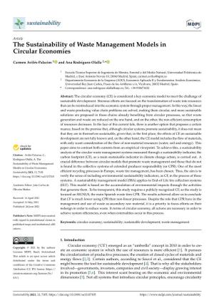The Sustainability of Waste Management Models in Circular Economies