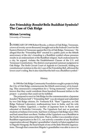 Bells Buddhist Symbols? the Case of Oak Ridge