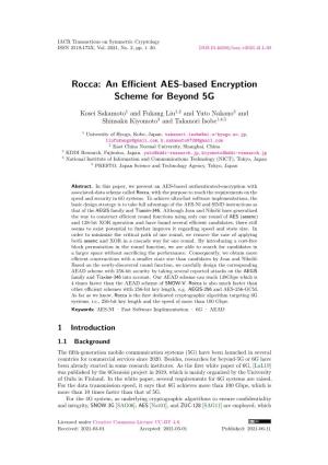 Rocca: an Efficient AES-Based Encryption Scheme for Beyond 5G