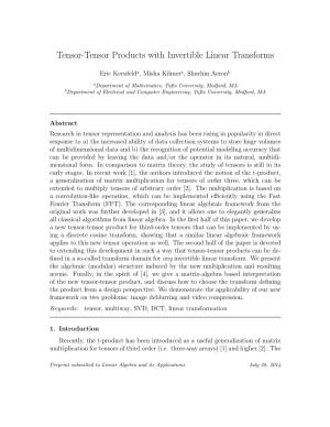 Tensor-Tensor Products with Invertible Linear Transforms