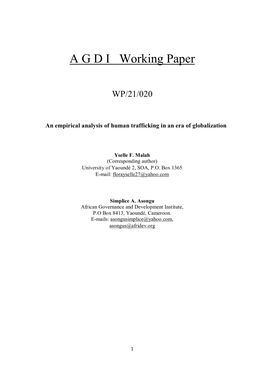 A G D I Working Paper