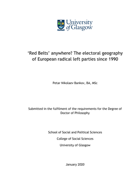 The Electoral Geography of European Radical Left Parties Since 1990