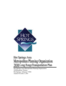 Hot Spring Area MPO 2030 LRTP.Pdf