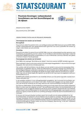 Provincie Groningen: Verkeersbesluit Bromfietsers Van Het (Brom)Fietspad Op De Rijbaan