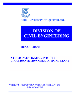 Division of Civil Engineering at the University of Queensland