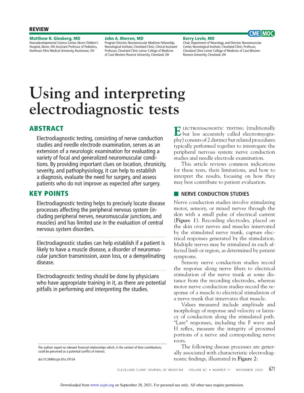 Using and Interpreting Electrodiagnostic Tests