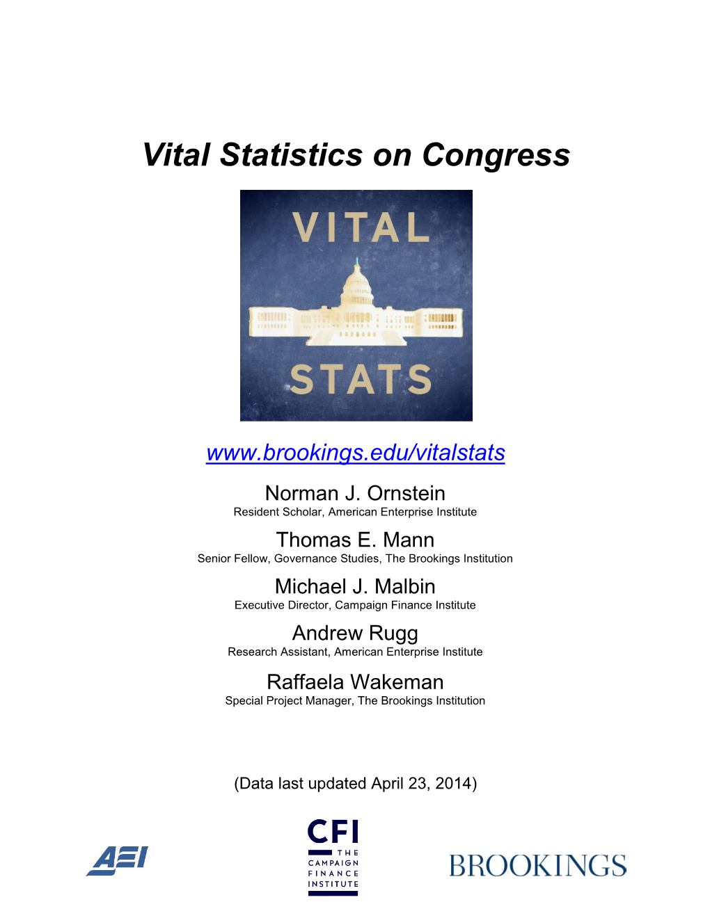 Vital Statistics on Congress