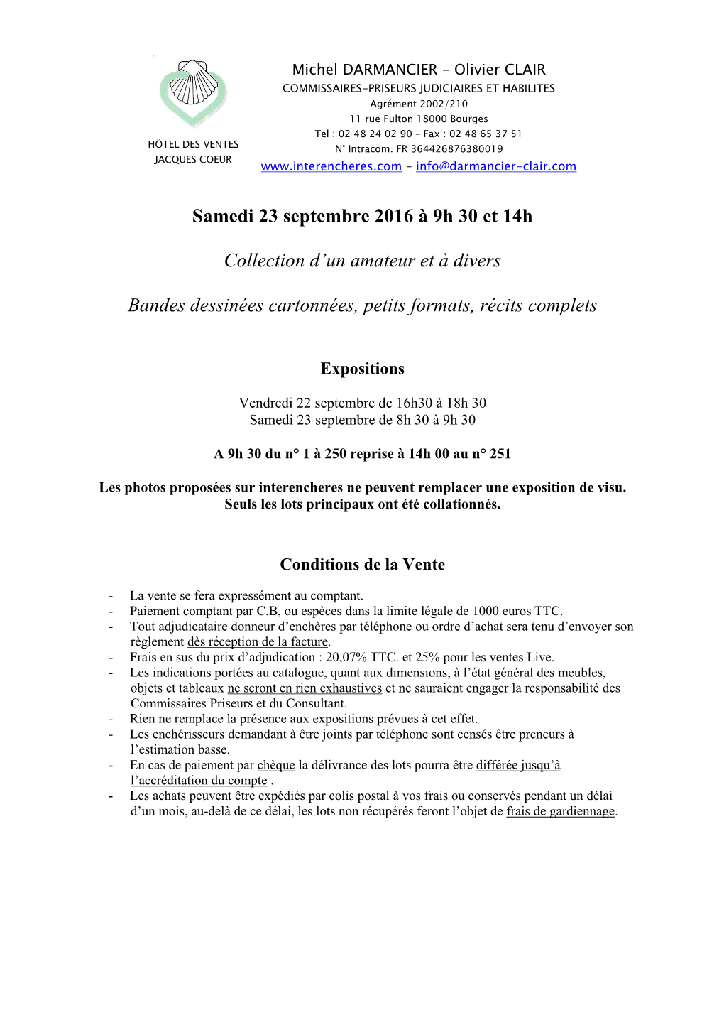 Samedi 23 Septembre 2016 À 9H 30 Et 14H Collection D'un Amateur Et À Divers Bandes Dessinées Cartonnées, Petits Formats, R