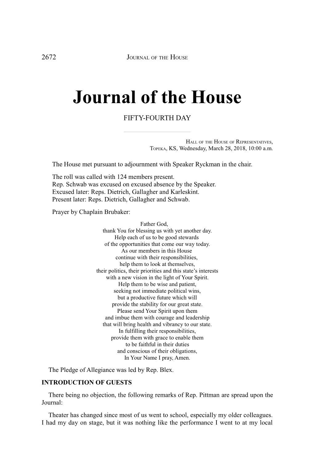 Journal of the House