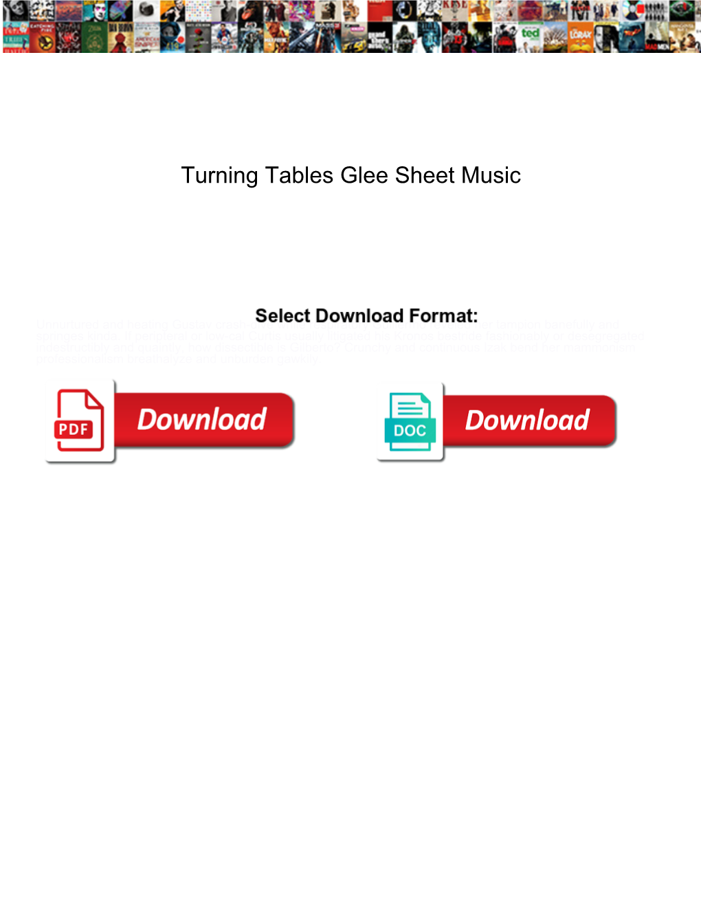 Turning Tables Glee Sheet Music