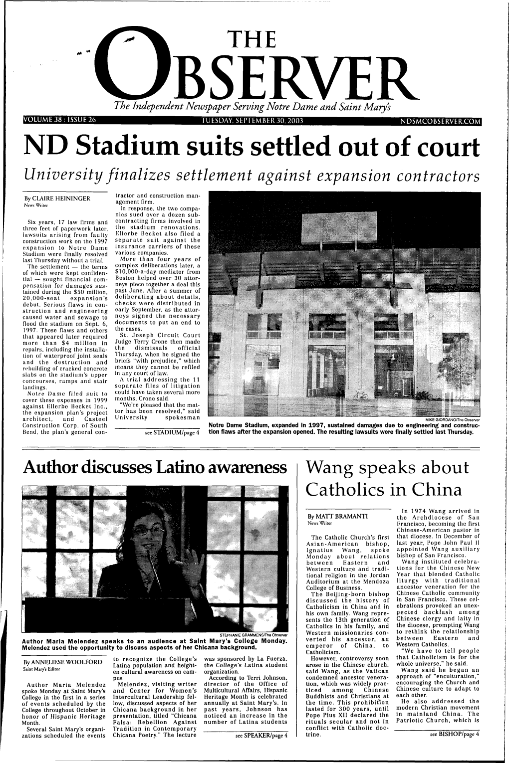 ND Stadium Suits Settled out of Court University Finalizes Settlement Against Expansion Contractors