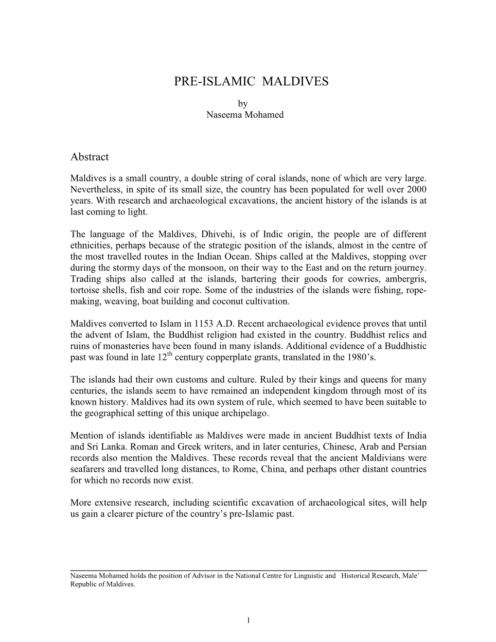 Pre-Islamic Maldives