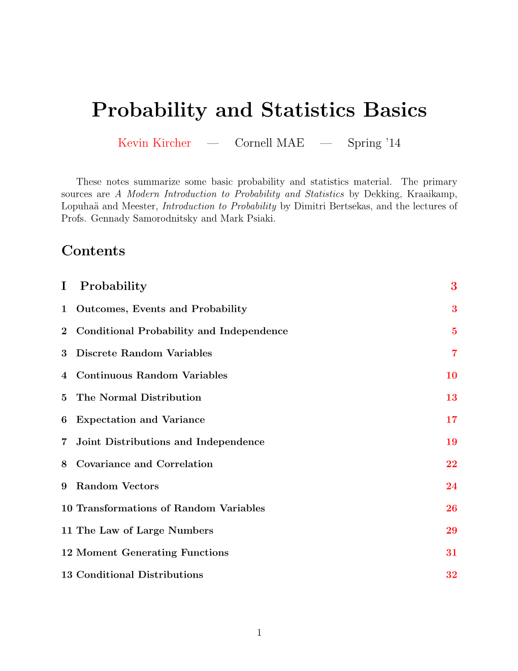 Probability and Statistics Basics