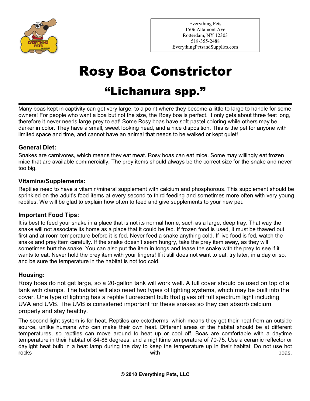Rosy Boa Constrictor