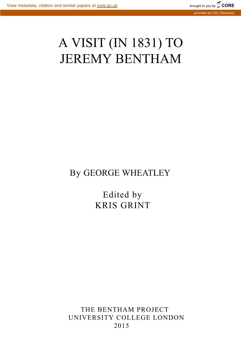 To Jeremy Bentham