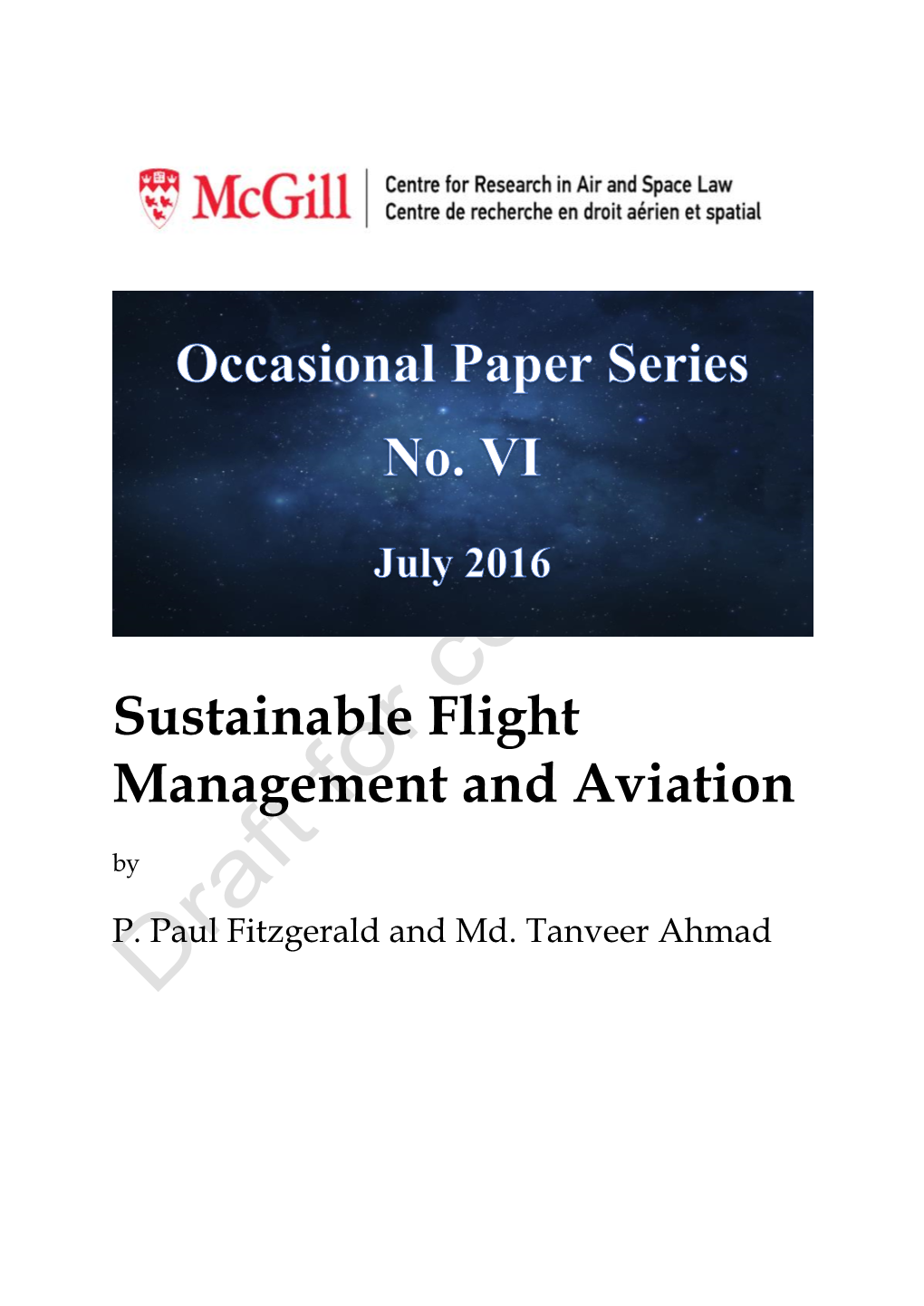 Sustainable Flight Management and Aviation By