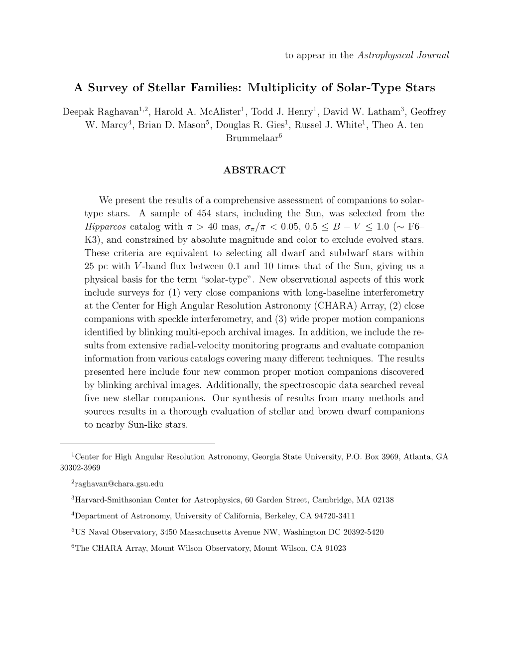 A Survey of Stellar Families: Multiplicity of Solar-Type Stars