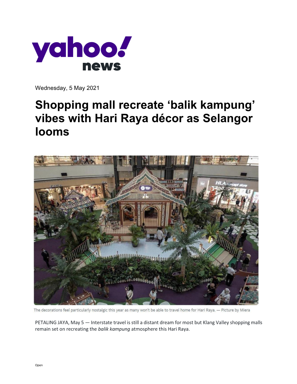 Shopping Mall Recreate 'Balik Kampung' Vibes with Hari Raya