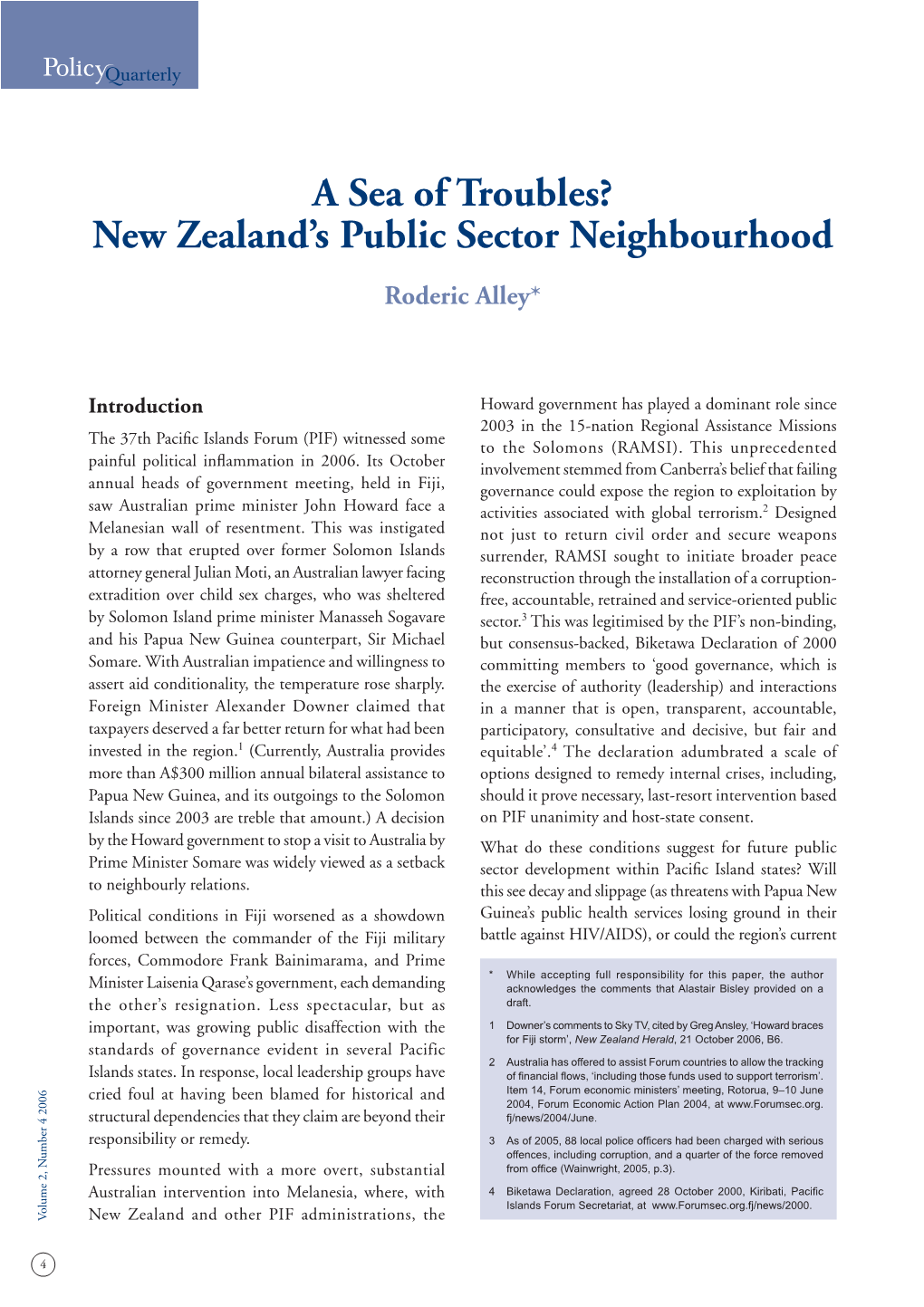 New Zealand's Public Sector Neighbourhood