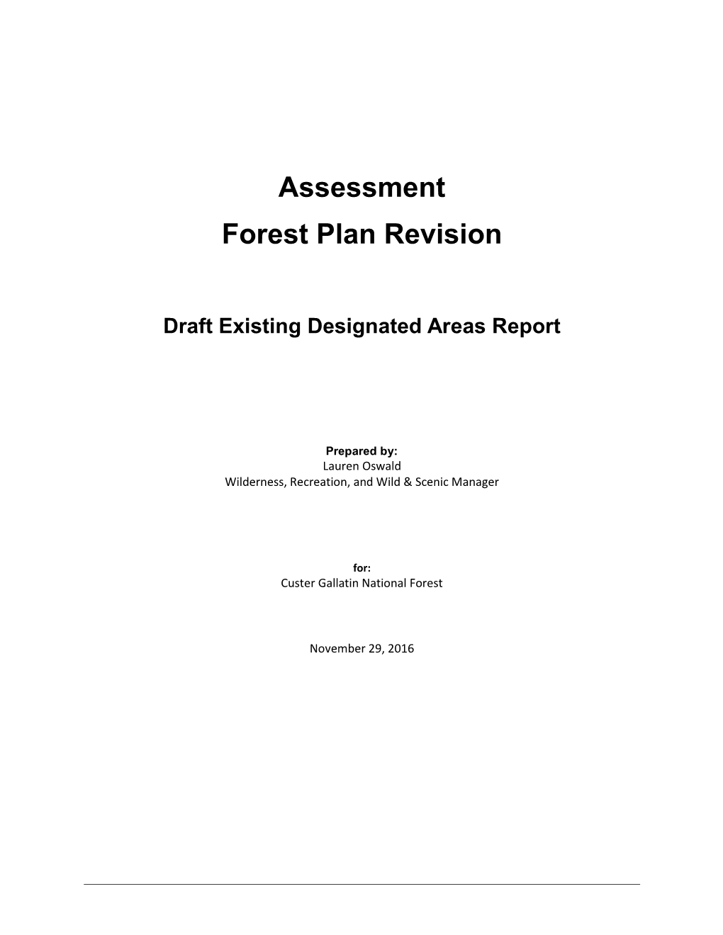 Custer Gallatin NF Assessment