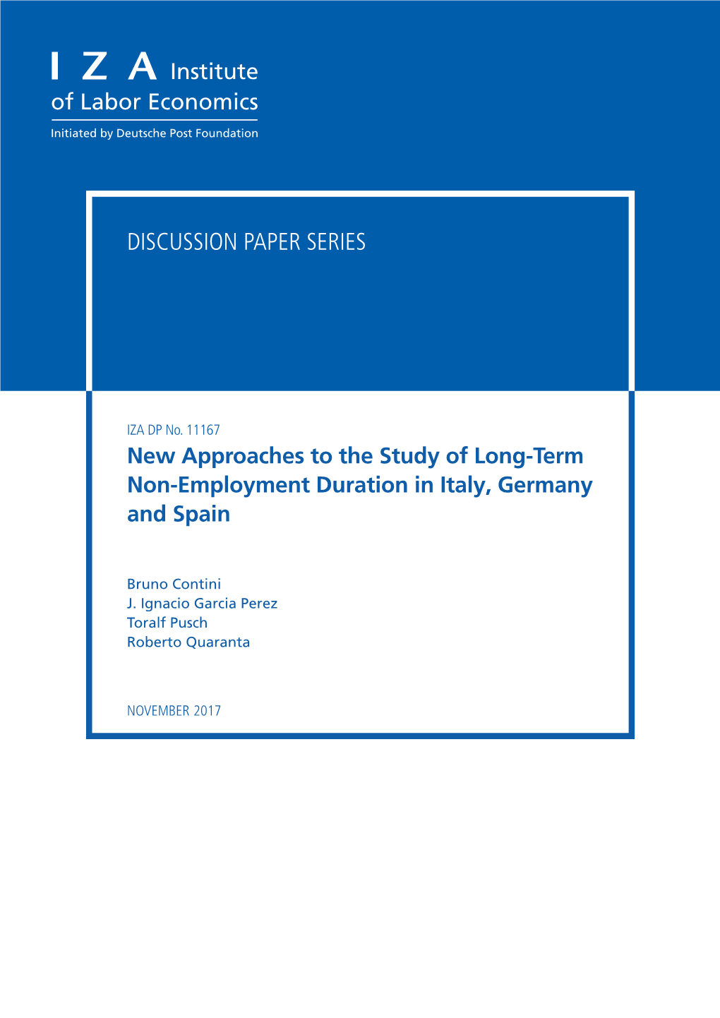 New Approaches to the Study of Long-Term Non-Employment Duration in Italy, Germany and Spain