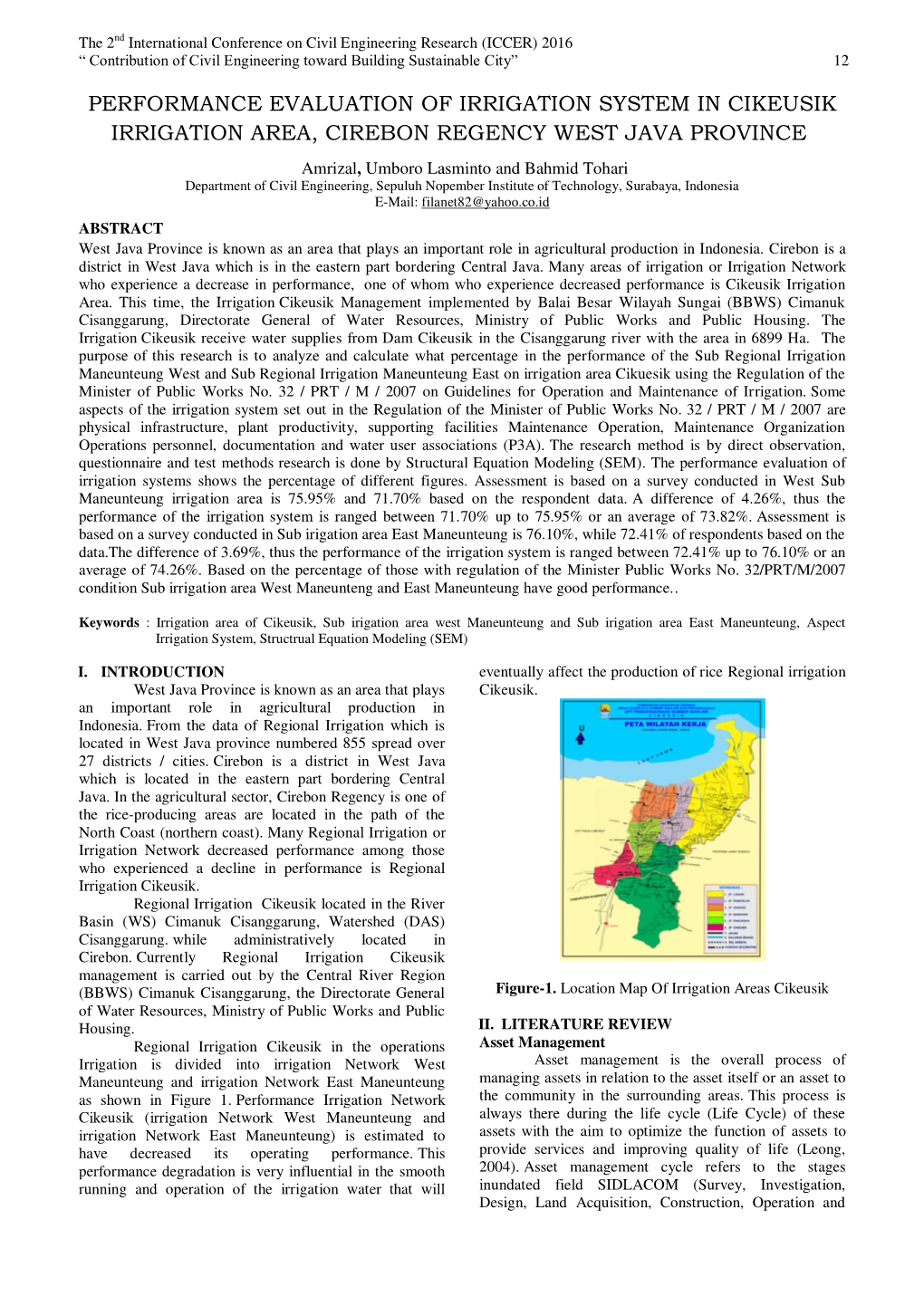 Performance Evaluation of Irrigation System in Cikeusik