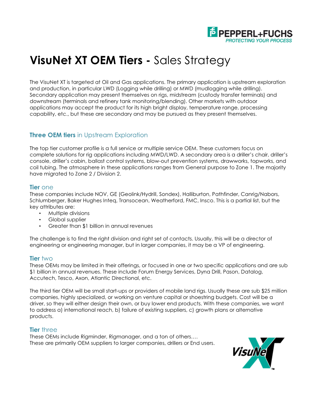 O&G Drilling OEM Tier Sales Strategy