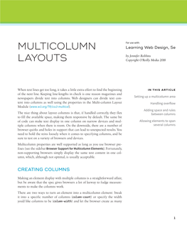 Multicolumn Layouts 3 Creating Columns
