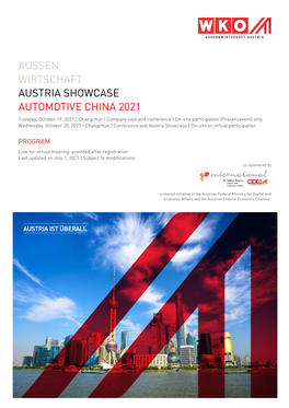 Aussen Wirtschaft Austria Showcase Automotive China