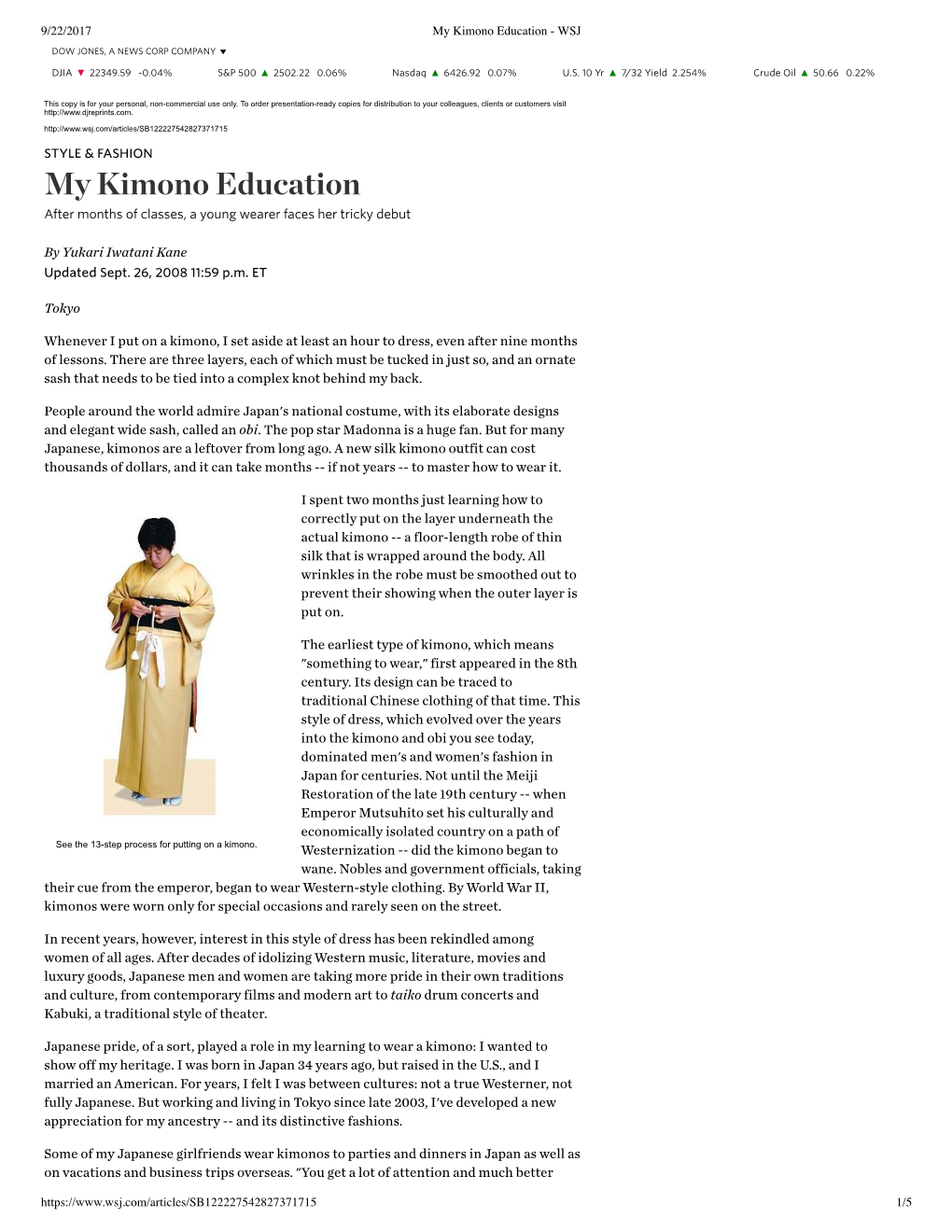 My Kimono Education - WSJ