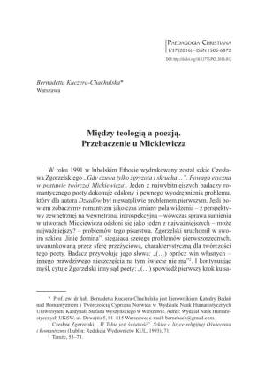 Między Teologią a Poezją. Przebaczenie U Mickiewicza