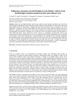 Sedimentary Dynamics on Isolated Highs in Lake Baikal: Evidence from Detailed High-Resolution Geophysical Data and Sediment Cores