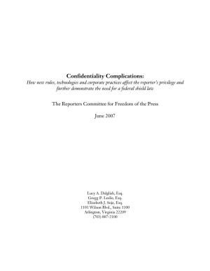Confidentiality Complications