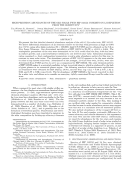 HIGH PRECISION ABUNDANCES of the OLD SOLAR TWIN HIP 102152: INSIGHTS on LI DEPLETION from the OLDEST SUN* Talawanda R