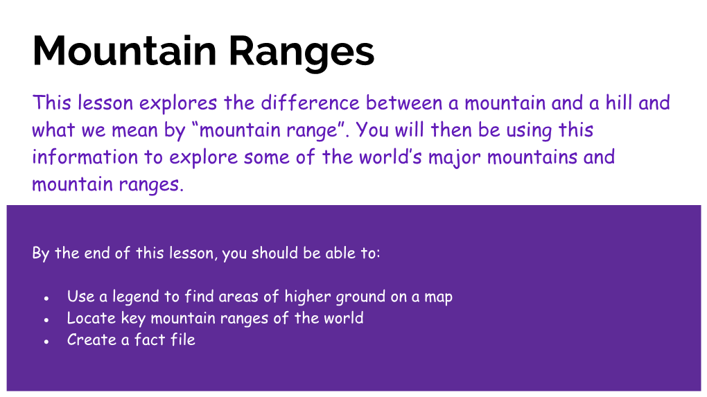 Mountain Ranges