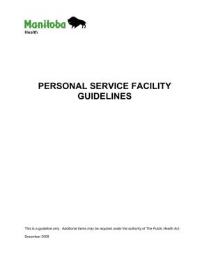 Personal Service Facility Guidelines