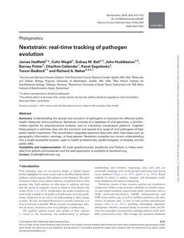 Nextstrain: Real-Time Tracking of Pathogen Evolution