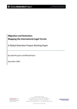 Migration and Detention: Mapping the International Legal Terrain