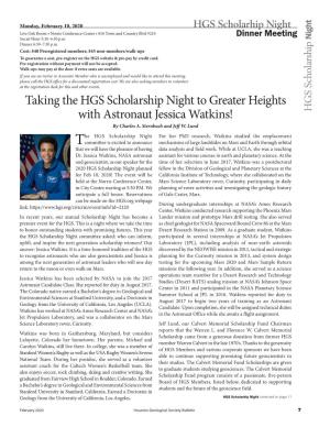 Taking the HGS Scholarship Night to Greater Heights with Astronaut Jessica Watkins! HGS Scholarship by Charles A