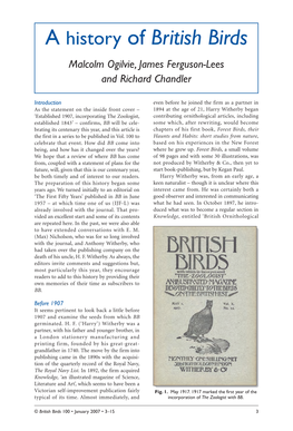 A History of British Birds Malcolm Ogilvie, James Ferguson-Lees and Richard Chandler