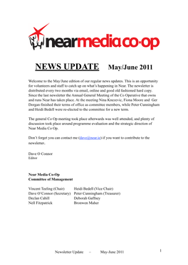 Newsletter Update – May-June 2011 1 Staff Contact List
