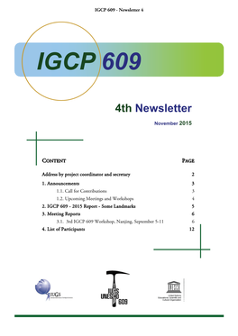 IGCP 609 - Newsletter 4