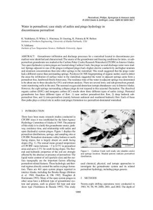 Water in Permafrost; Case Study of Aufeis and Pingo Hydrology in Discontinuous Permafrost