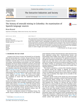 The History of Emerald Mining in Colombia: an Examination of Spanish-Language Sources